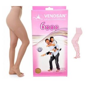 Meia calça venosan 6000 at 20-30 aberto bege