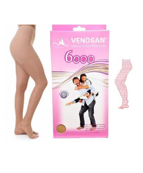 Meia calça venosan 6000 at 20-30 aberto bege