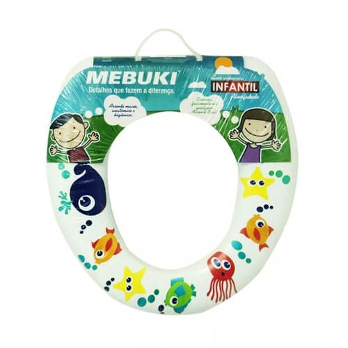 Assento Sanitário Infantil Almofadado Redutor Oval Mebuki