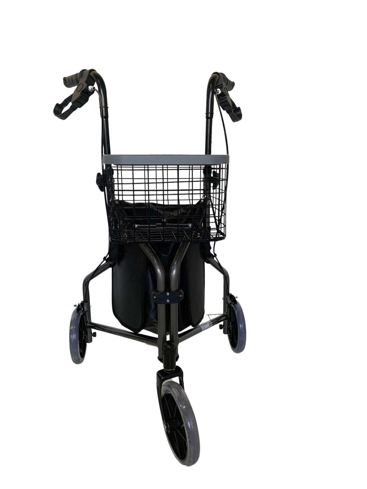 Andador Em Aluminio De 03 Rodas Prata Com Cesto - Imagem 5