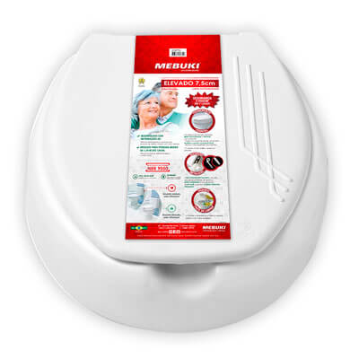 ASSENTO SANITARIO ELEVADO 7,5CM COM TAMPA