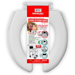 ASSENTO SANITÁRIO OVAL PARA CADEIRA DE BANHO ABERTO ALMOFADADO