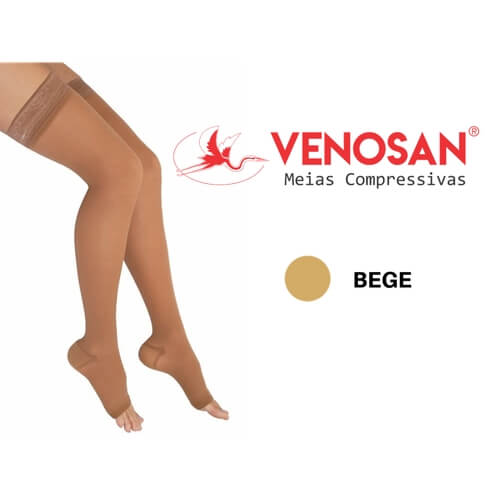MEIA COXA VENOSAN 6000 AGH 20-30 PE ABERTO BEGE - Imagem 2