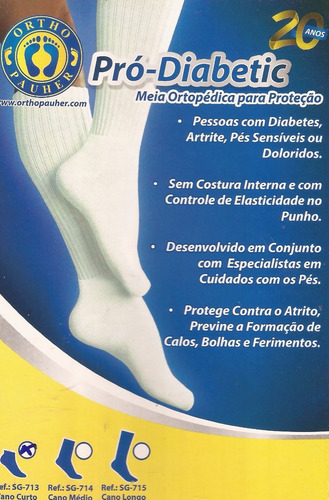 Meia Para Diabéticos Ortho Pauher Pro-diabetic