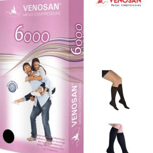 MEIA PANTURRILHA PRETA VENOSAN 6000 AD 20-30 - PE FECHADO PRETO