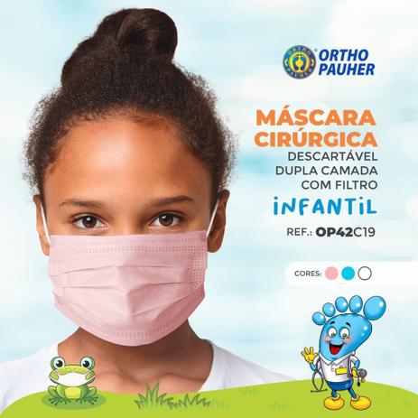 Máscara cirúrgica descartável dupla camada com filtro infantil - Imagem 2