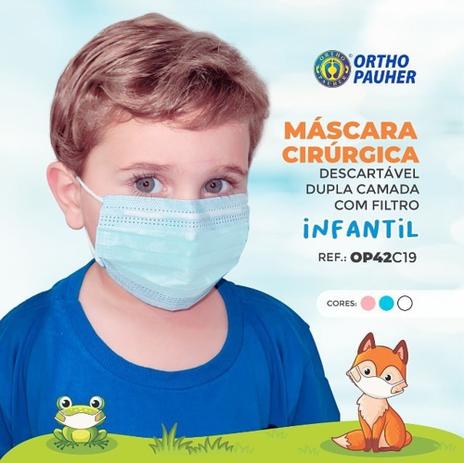 Máscara cirúrgica descartável dupla camada com filtro infantil