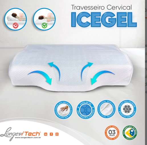 Travesseiro Cervical Ice Gel - Imagem 5