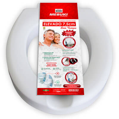 ASSENTO SANITARIO ELEVADO 7,5CM SEM TAMPA