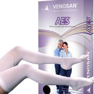 MEIA COXA ANTITROMBO VENOSAN AES AGH 18MMHG  PE ABERTO BRANCA