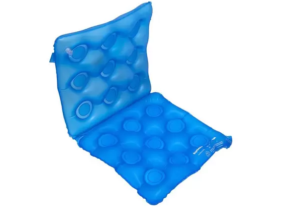 ALMOFADA ASSENTO GEL ENCOSTO INFLÁVEL CAIXA DE OVO